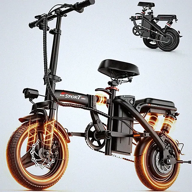 14'' 1200W Folding Electric Bike Adults Teens 25MPH Urban Commuter E-Bike UL2849