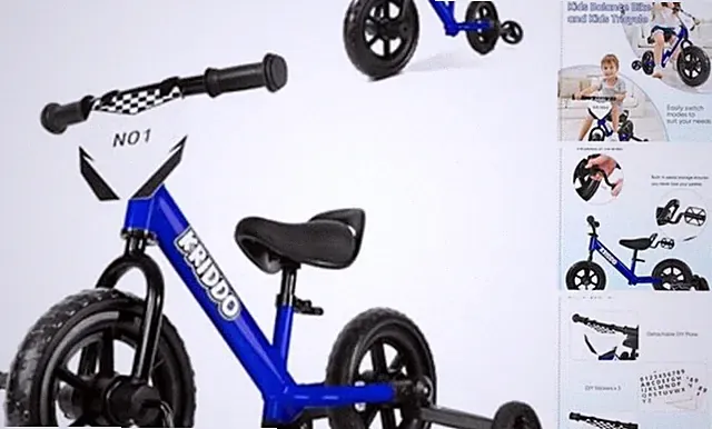 2-in-1 Kids Tricycle and Toddler Balance Bike 2 Year Old, Detachable Blue