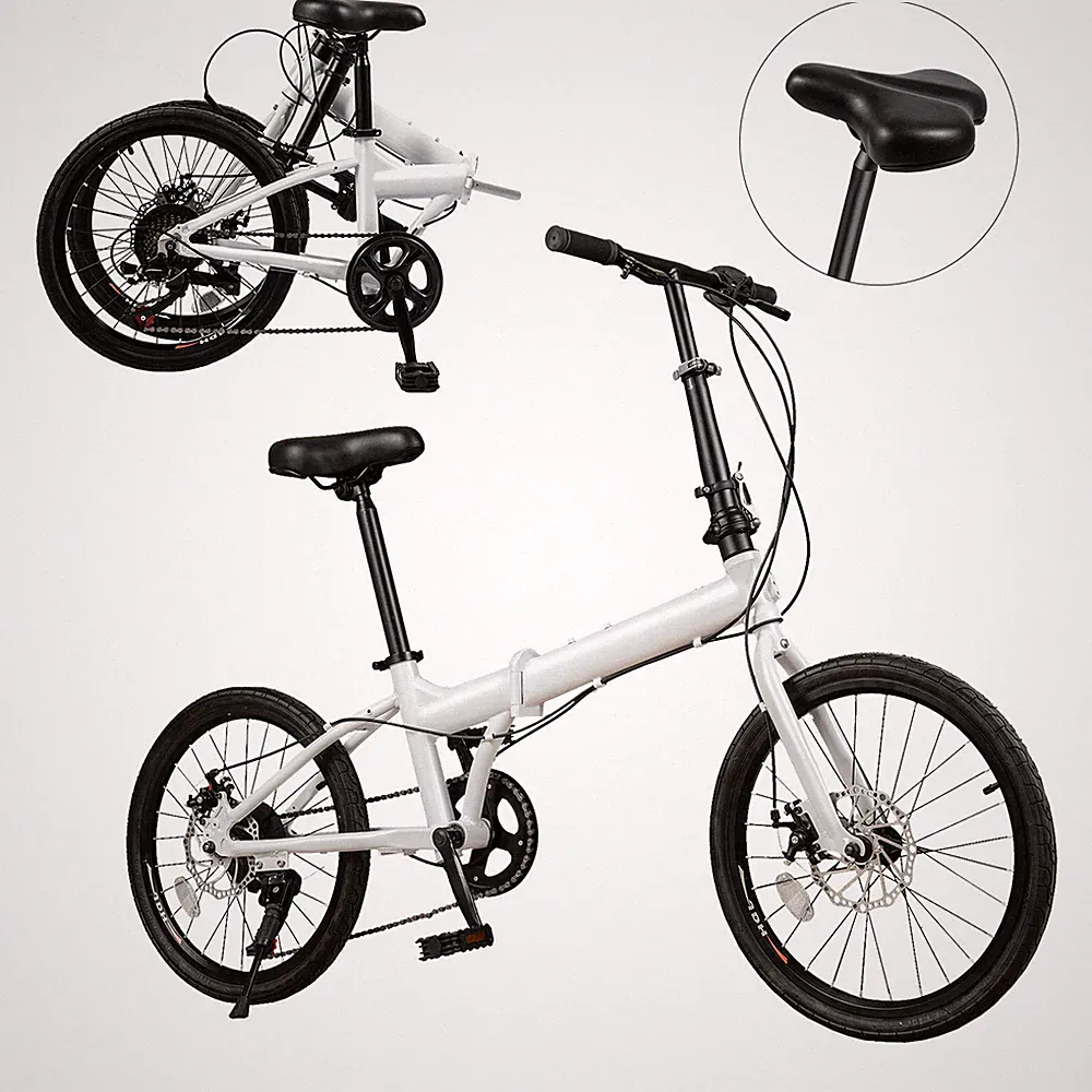 20 inch Folding Bike Dual Disc Brake Foldable Bicycle Adult City Bicycle 7 Speed