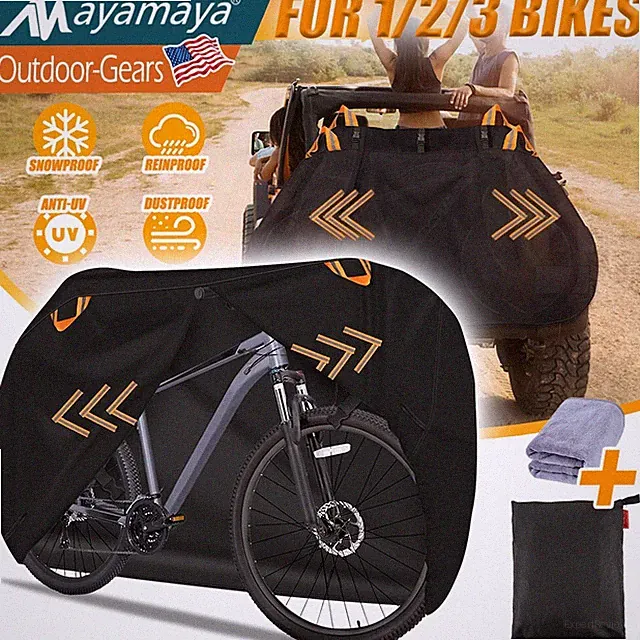 600D Heavy Duty Bike Covers for Transportation Travel Outdoor Storage Waterproof