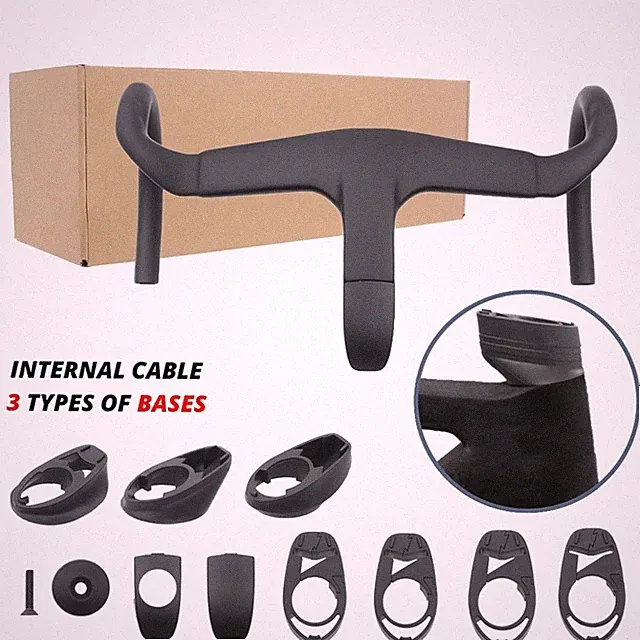 7° Road Bike Carbon Integrated Handlebar with Internal Cable Bicycle Spacers
