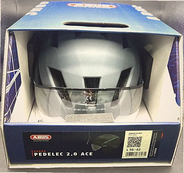 Abus Pedelec 2.0 ACE E-Bike Helmet With Visor FUELL Grey (LARGE) *NEW*
