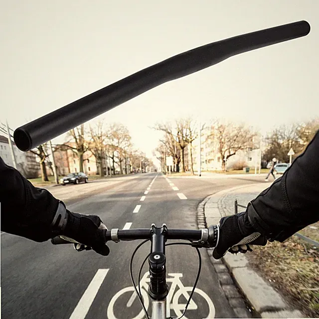 Aluminum Alloy Flat Handlebar in Black for Fixed Gear and Urban Bike Riding