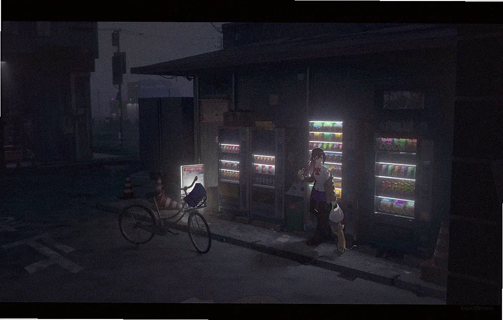 Anime girls dark night urban city bicycle Play Gaming Mat Desk