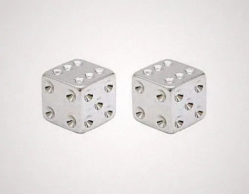 Bicycle Dice Valve Caps Chrome For Lowrider Crusier Urban Kids Bikes BMX 244210