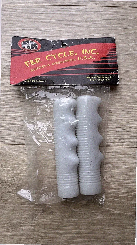 Bicycle Handlebar Grips Sparkle Glitter White Retro Urban Cruiser Lowrider Bike