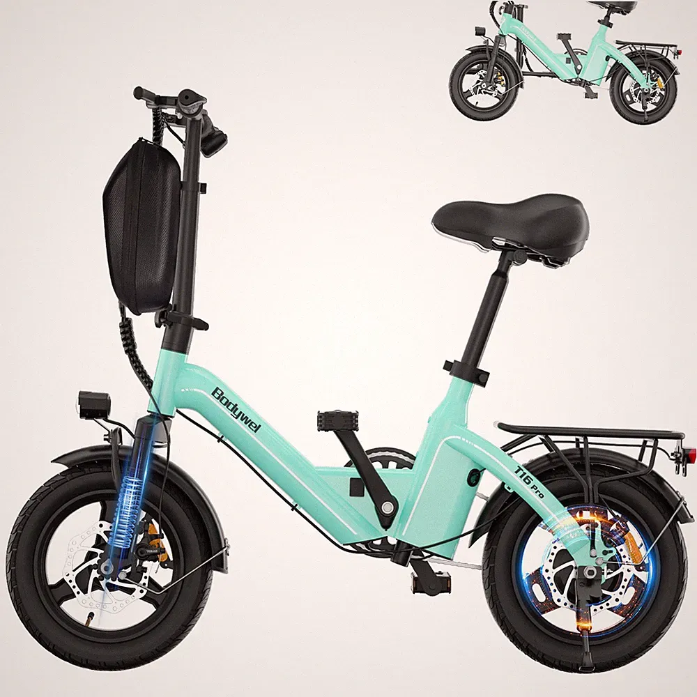 Bodywel 14'' Foldable E-Bike City Electric Bike Mini Urban Bicycle 750W 20MPH