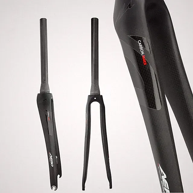 Carbon Fiber Road Bike Rigid Fork 700C Straight Tapered Steerer Rim Brake