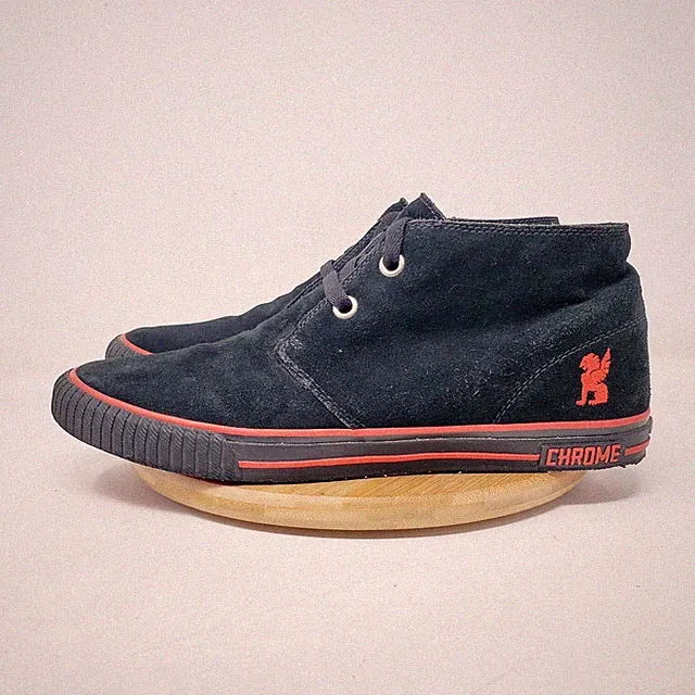 Chrome Shoes Mens 9.5 Chukka Sneaker High Top Urban Bike Messenger Suede Lace Up