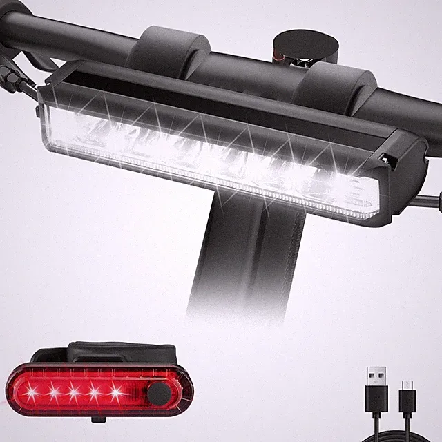 High-Lumen Ultra-Bright Bike Light, Designed for Night Rides, USB-Rechargeabl...