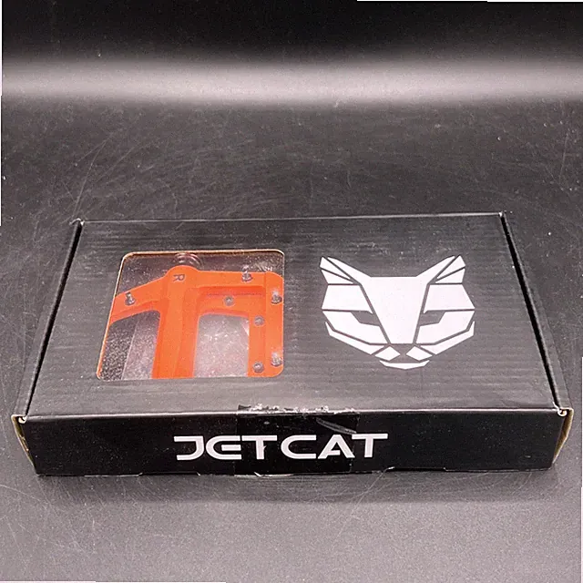 Mountain Bike Pedals Flat JETCAT- MTB, BMX, Urban, 9/16" Orange 8in Anti Slip