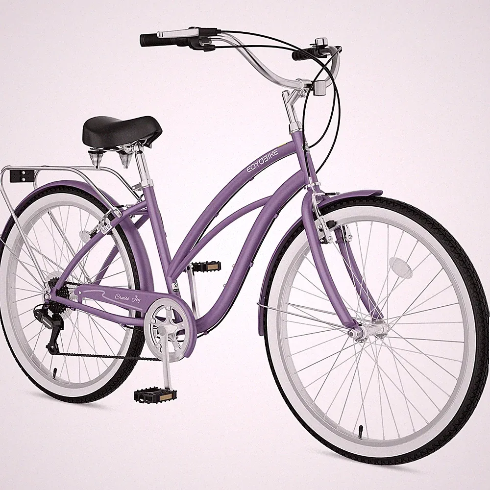 NAIZEA Beach Cruiser Bike -7 Speed Commuter Bicycle for Adult Men Women 24/26 in