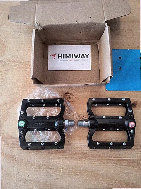 Open Box Himiway Bike Pedals 9/16" Black With Stub Grips For Urban Commute Bike