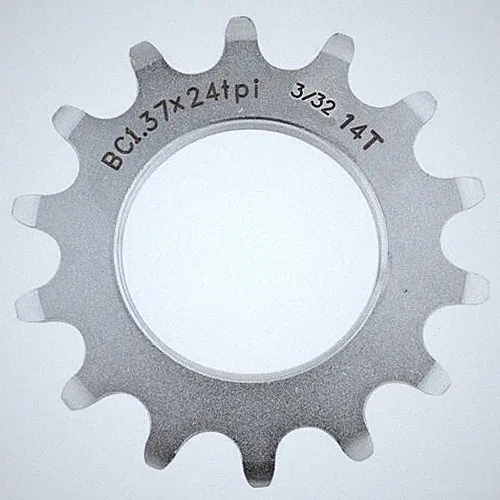 Origin8 Bicycle Track Cog 14T x 3/32 Fixed Gear Silver CNC Chromoly Urban Bike