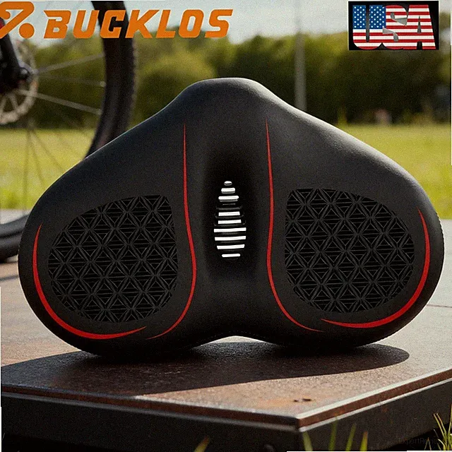 Oversized Comfort Bike Saddle Bicycle Seat Noseless Pad Shock Ergonomic Cushion