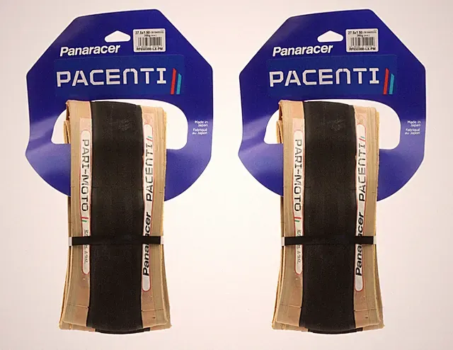 Panaracer Pacenti Pari-Moto Clincher Tires 27.5"x1.5" Black/Tan PAIR NEW NOS
