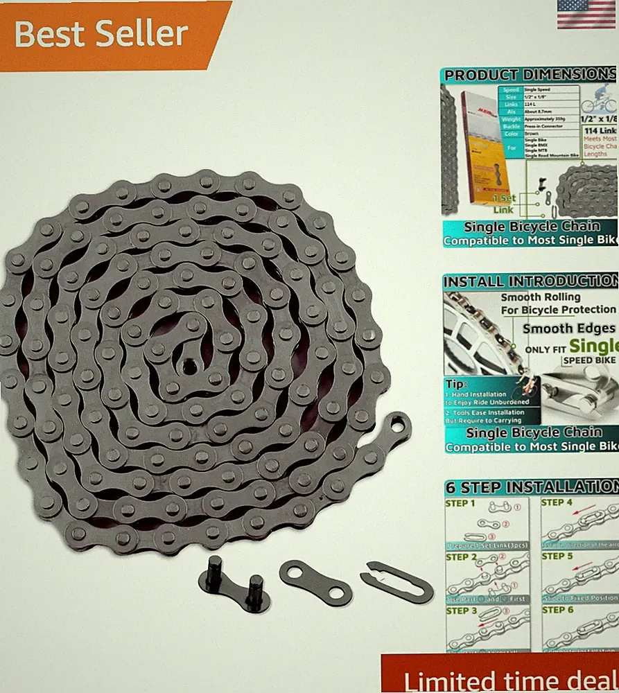 Reliable Single-Speed Replacement Chain 1/2" x 1/8" - Perfect for Urban Riding