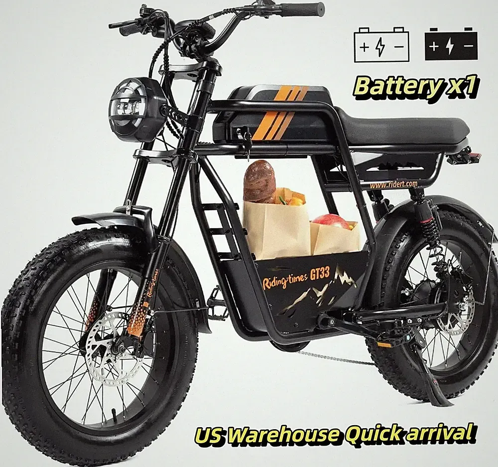 Riding'times GT33 48V/27Ah Electric Bike for Cargo -Cafe Racer Urban Cargo eBike