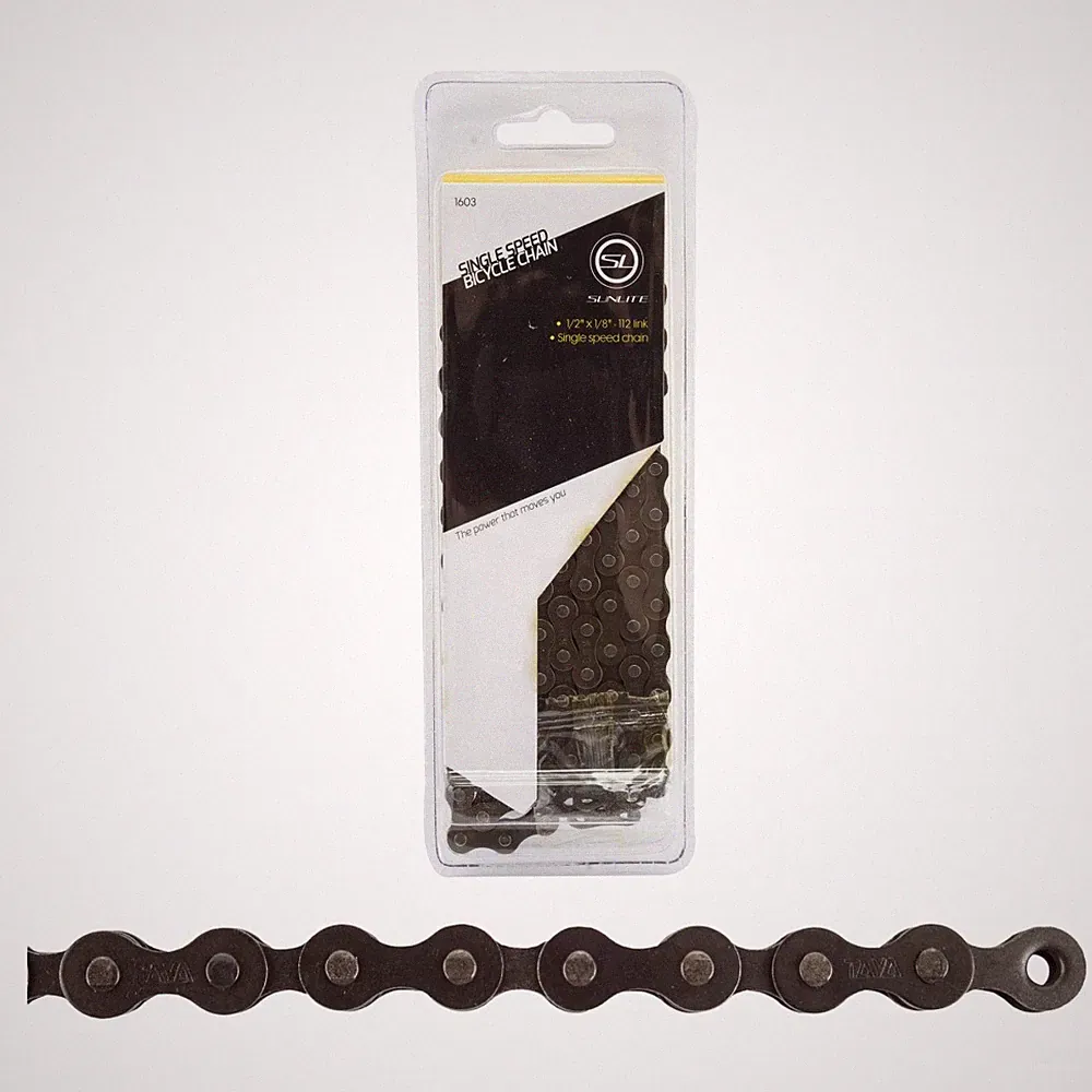 Sunlite SCN-SS 112-Link 1/2x1/8 Steel Single Speed Bicycle Chain for Urban &