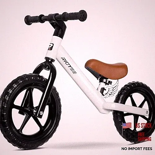 Toddler Balance Bike 2 Year Old, 12 Inch No Pedal Bike for Age 2-5 Years White