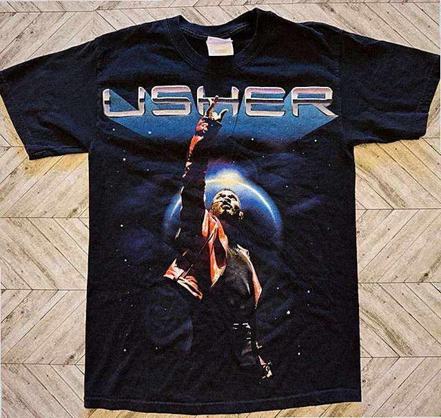 Usher T-Shirt Mens Small Black Concert OMG Hip Hop Rap Urban Streetwear Music