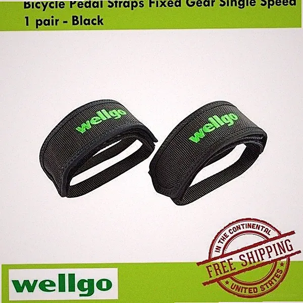 Wellgo Bike Bicycle Pedal Straps Fixed Gear Single Speed 1 pair - Black