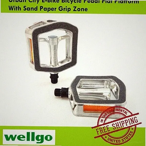 Wellgo Urban City E-Bike Bicycle Pedal Flat Platform With Sand Paper Grip Zone