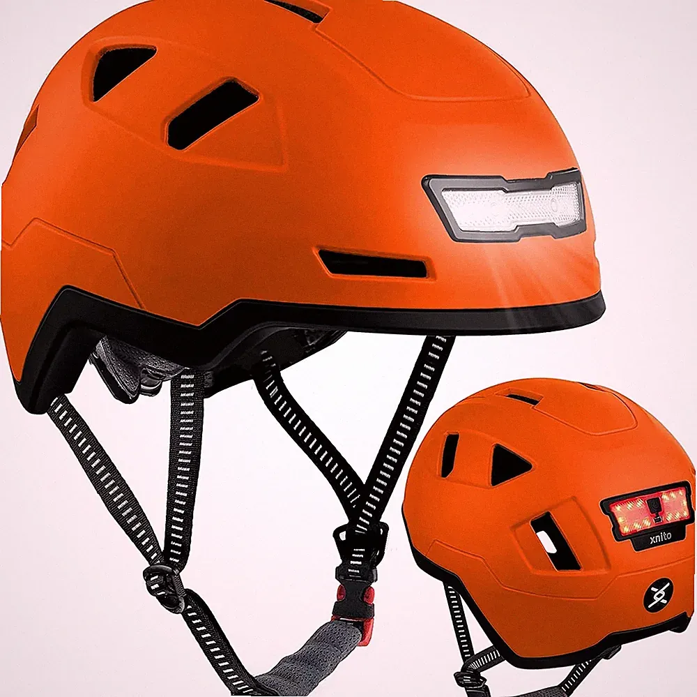 XNITO Bike Helmet with LED Lights - Urban Bicycle Helmet for Adults, Men & Women
