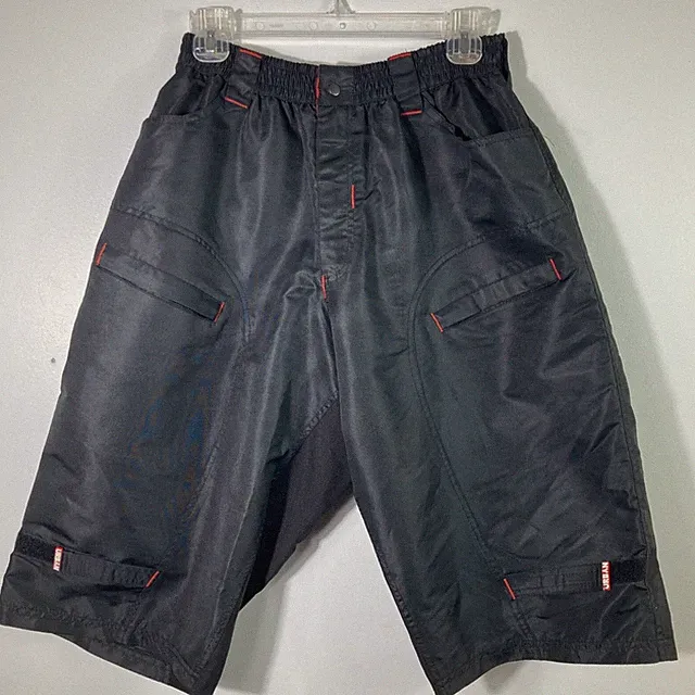 Youth Urban Cycling Apparel Mountain Bike Cargo Shorts Black 2X